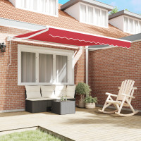 Produktbild för Markis Röd 300 x 250 x 165 cm Polyester och metall