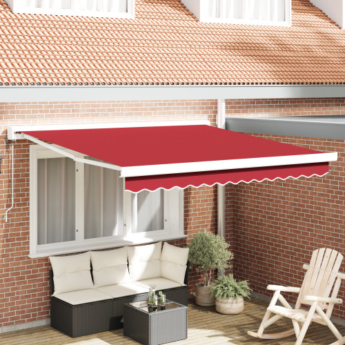 vidaXL Utdragbar markis Röd 300 x 250 cm Tyg och Metall