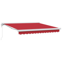 Produktbild för Utdragbar markis Röd 300 x 250 cm Tyg och Metall