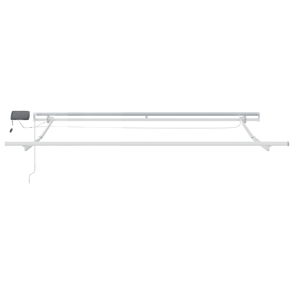 Produktbild för Utdragbar markis Grön och Vit 300 x 250 cm Duk och Aluminium