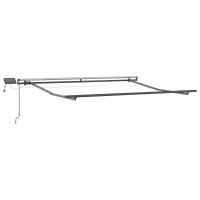Produktbild för Utdragbar markis Grön och Vit 300 x 250 cm Duk och Aluminium