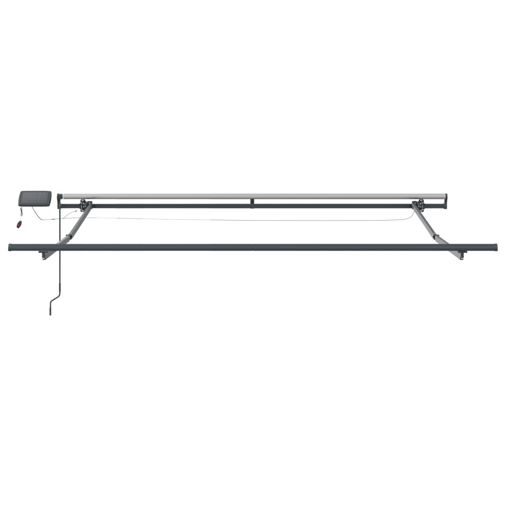 Produktbild för Utdragbar markis Grön och Vit 300 x 250 cm Duk och Aluminium