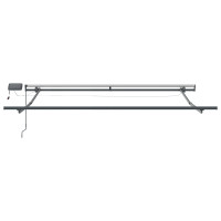 Produktbild för Utdragbar markis Grön och Vit 300 x 250 cm Duk och Aluminium