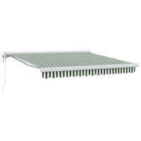 Produktbild för Utdragbar markis Grön och Vit 300 x 250 x 165 cm Tyg och Metall