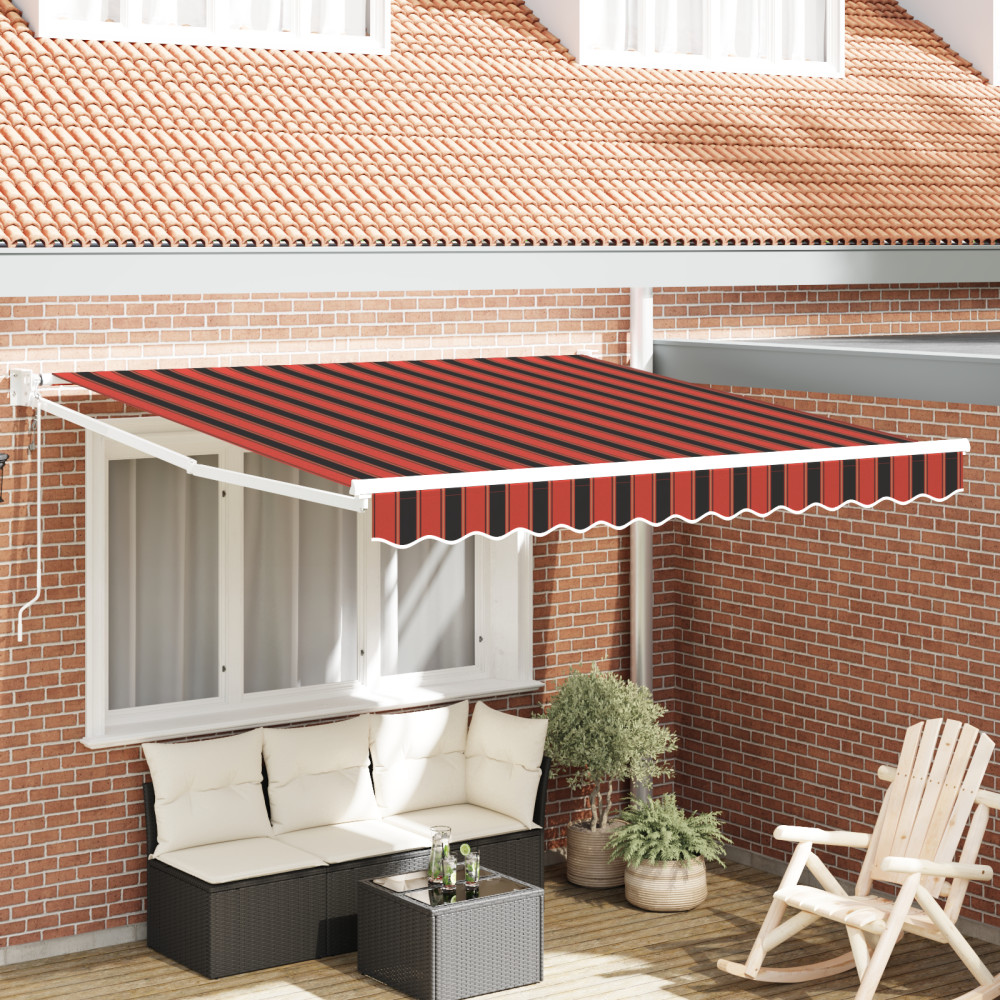 Produktbild för Utdragbar markis Orange och Brunt 350 x 250 x 165 cm