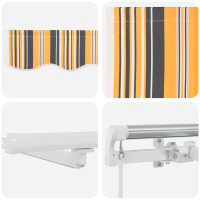 Produktbild för Utdragbar markis Flerfärgsdesign 350 x 250 cm Duk och Aluminium