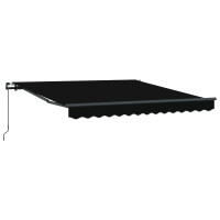 Produktbild för Utdragbar markis Svart 350 x 250 cm Polyester och aluminium