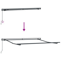 Produktbild för Utdragbar markis Svart 350 x 250 cm Polyester och aluminium