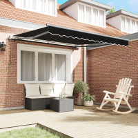 Produktbild för Utdragbar markis Svart 350 x 250 cm Duk och Aluminium