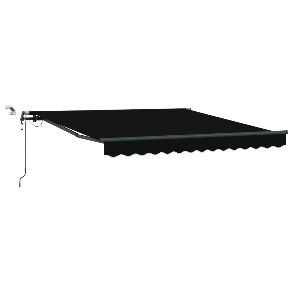 Produktbild för Utdragbar markis Svart 350 x 250 cm Polyester