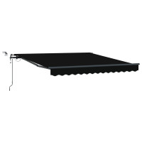 Produktbild för Utdragbar markis Svart 350 x 250 cm Polyester