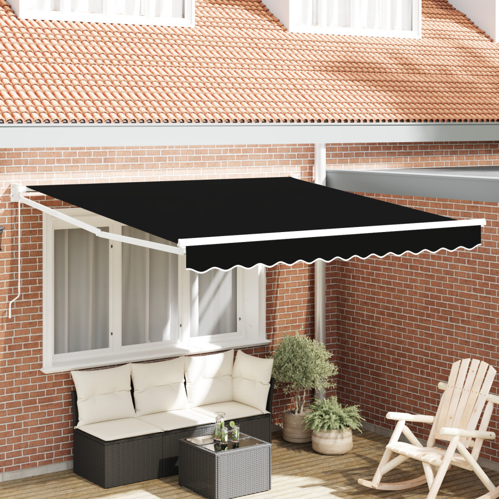 Produktbild för Utdragbar markis Svart 350 x 250 cm
