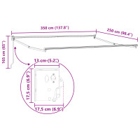 Produktbild för Utdragbar markis Svart 350 x 250 cm
