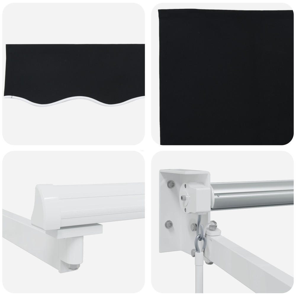 Produktbild för Utdragbar markis Svart 350 x 250 cm