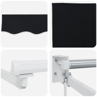 Produktbild för Utdragbar markis Svart 350 x 250 cm