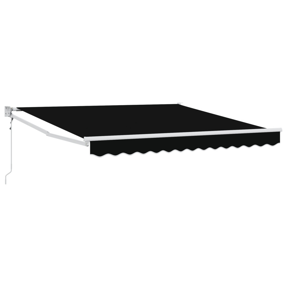 Produktbild för Markis Svart 350 x 250 cm Polyester och metall
