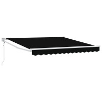 Produktbild för Markis Svart 350 x 250 cm Polyester och metall