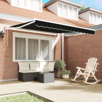 Produktbild för Markis Svart 350 x 250 cm Polyester och metall