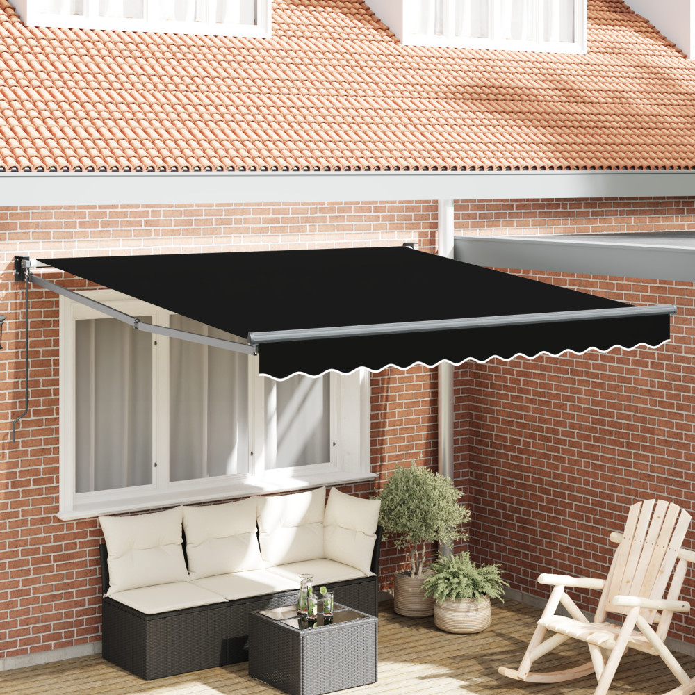 Produktbild för Utdragbar markis Svart 350 x 250 cm