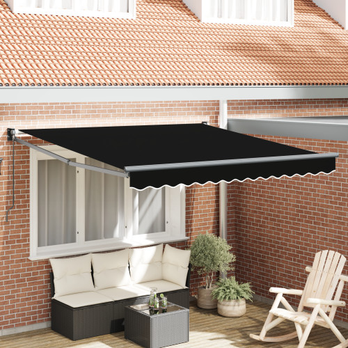 vidaXL Utdragbar markis Svart 350 x 250 cm
