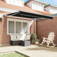 Produktbild för Utdragbar markis Svart 350 x 250 cm