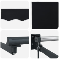 Produktbild för Utdragbar markis Svart 350 x 250 cm