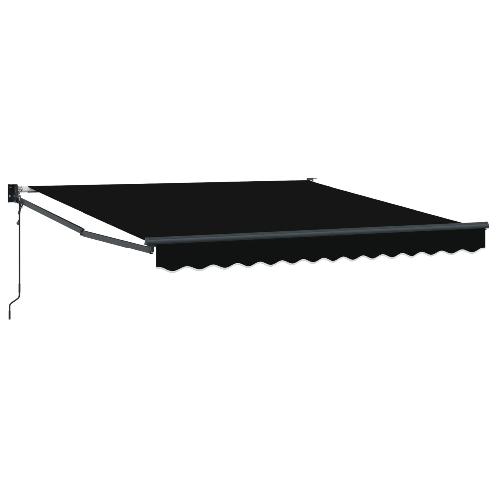 Produktbild för Markis Svart 350 x 250 cm Polyester och metall