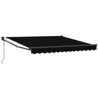 Produktbild för Markis Svart 350 x 250 cm Polyester och metall