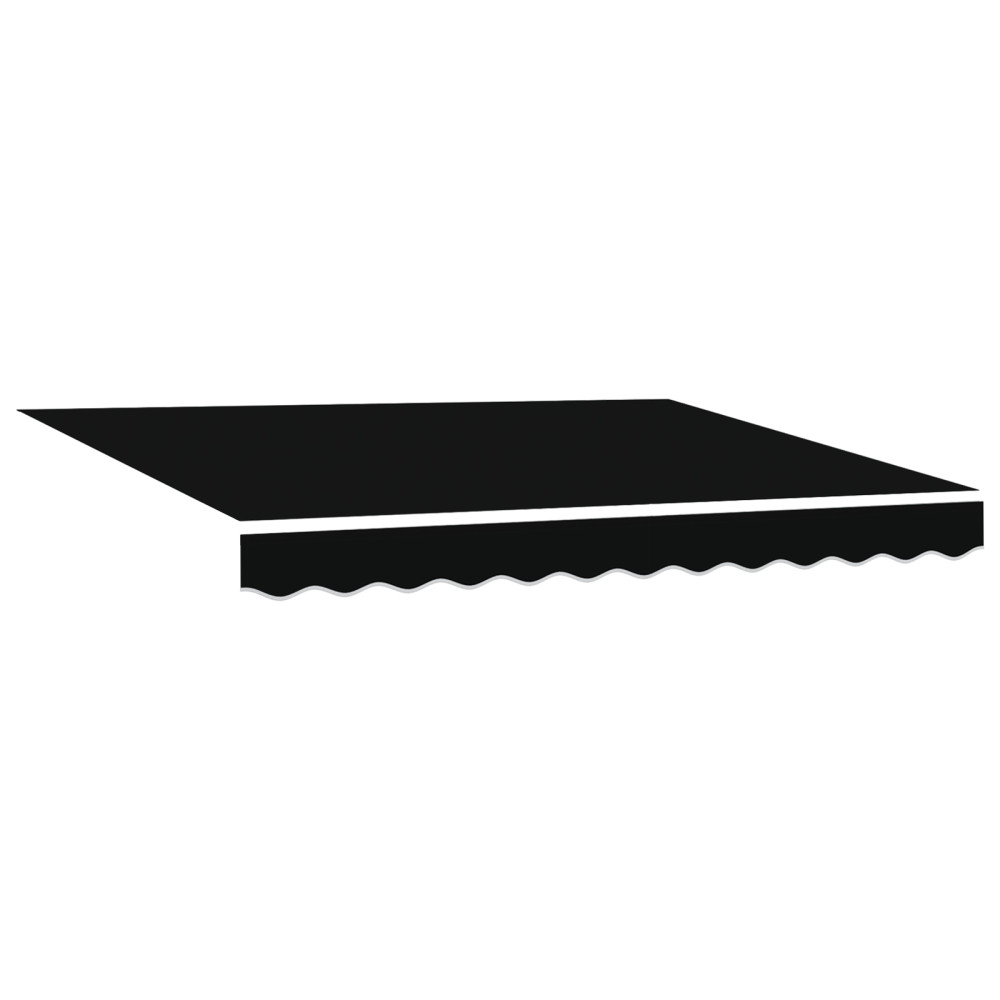 Produktbild för Markis Svart 350 x 250 cm Polyester och metall