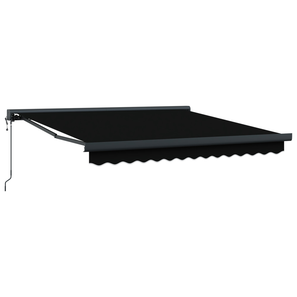 Produktbild för Utdragbar markis Svart 350 x 250 x 165 cm Tyg och Metall
