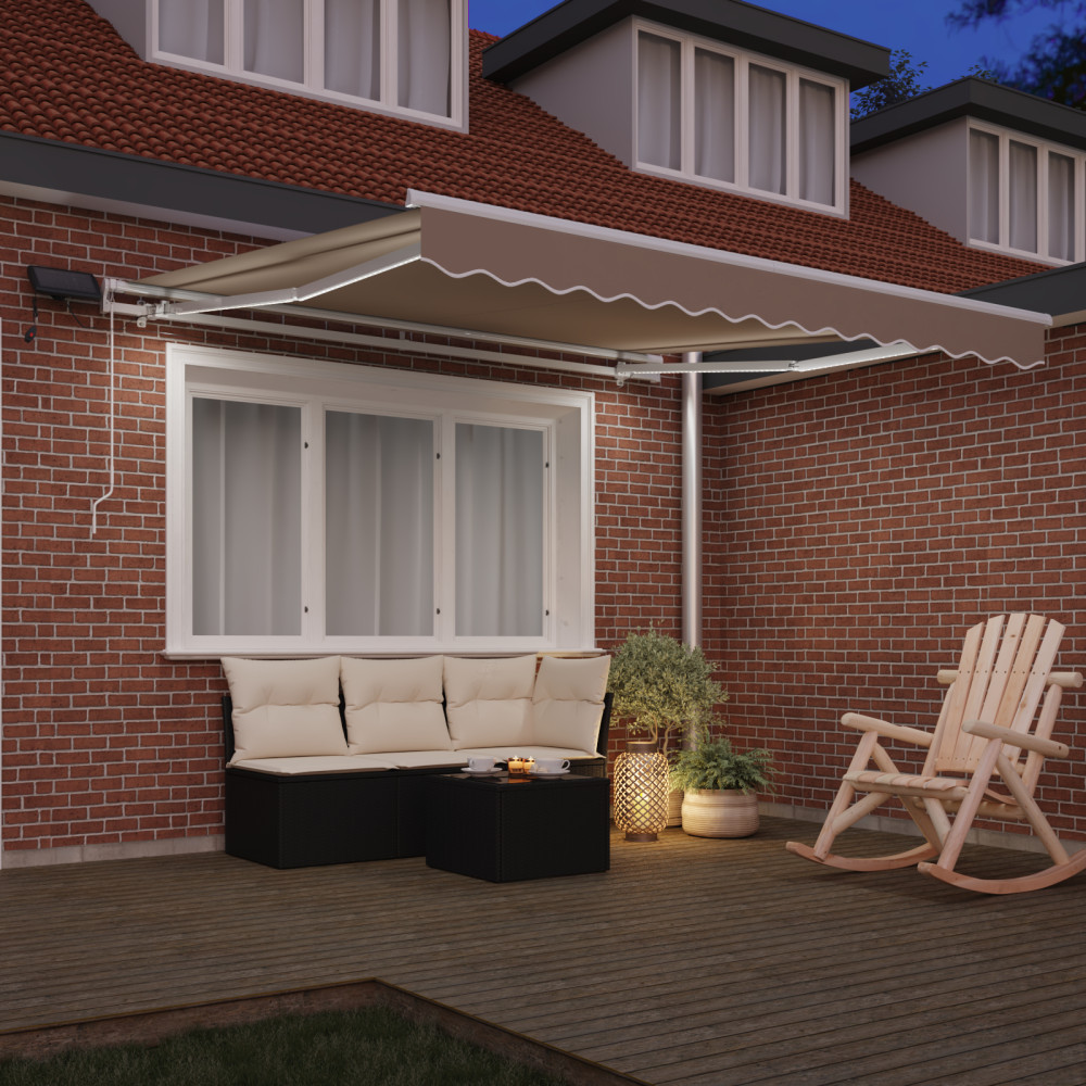 Produktbild för Utdragbar markis Beige 350 x 250 cm Duk och Aluminium