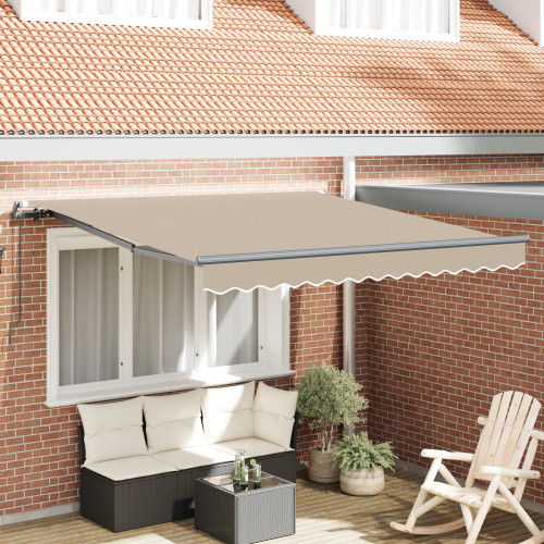 vidaXL Utdragbar markis Beige 350 x 250 cm Polyester och aluminium