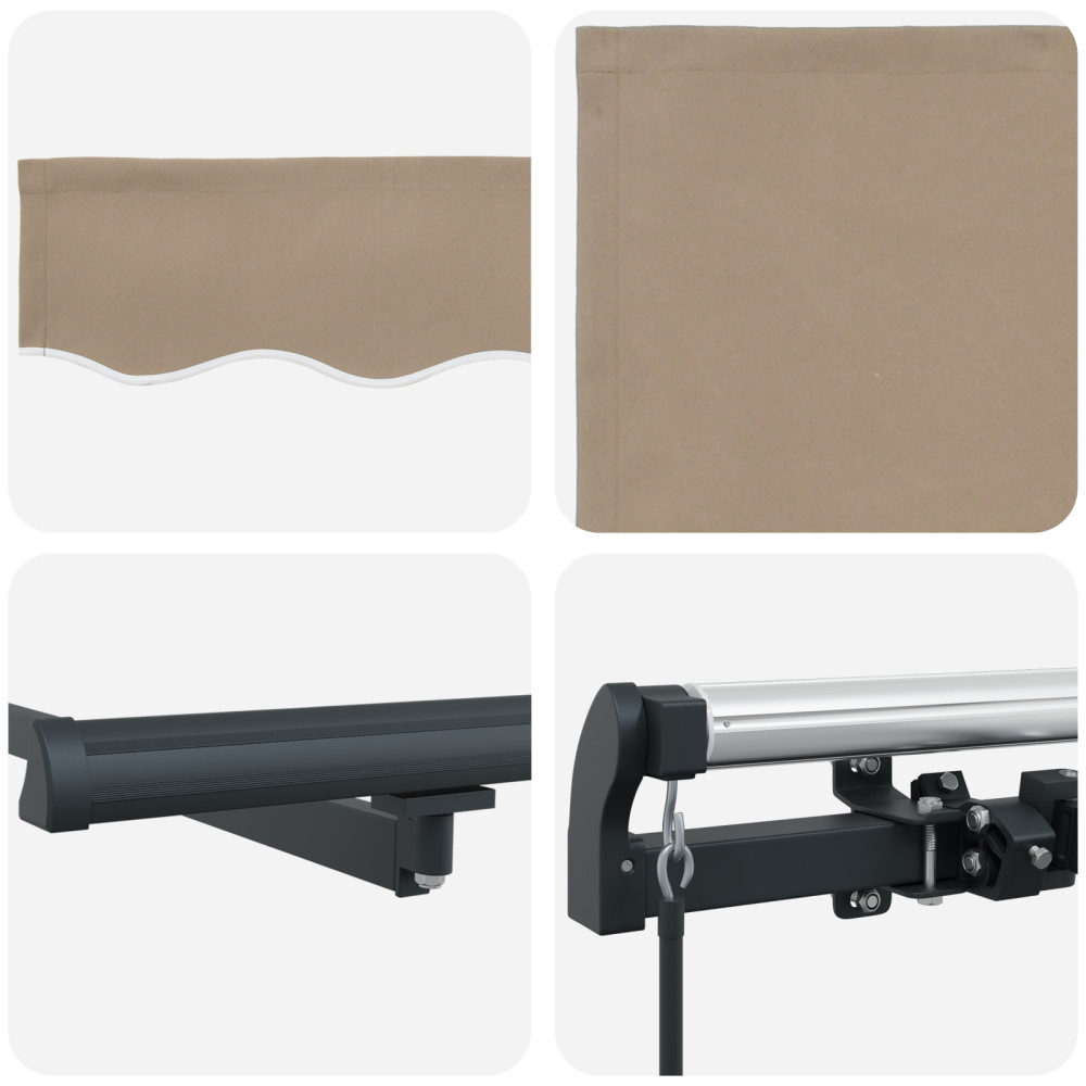 Produktbild för Utdragbar markis Beige 350 x 250 cm Polyester och aluminium