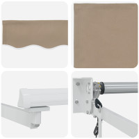 Produktbild för Utdragbar markis Beige 350 x 250 cm Polyester och metall