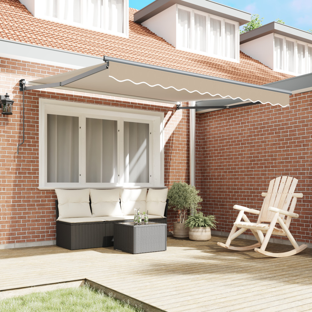 Produktbild för Utdragbar markis Beige 350 x 250 cm