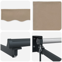 Produktbild för Utdragbar markis Beige 350 x 250 cm
