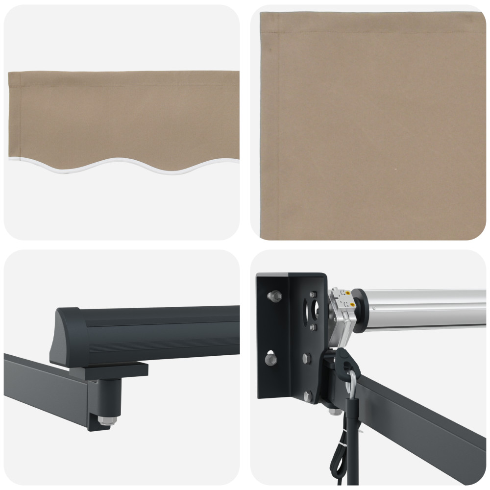 Produktbild för Markis Beige 350 x 250 cm Polyester och metall