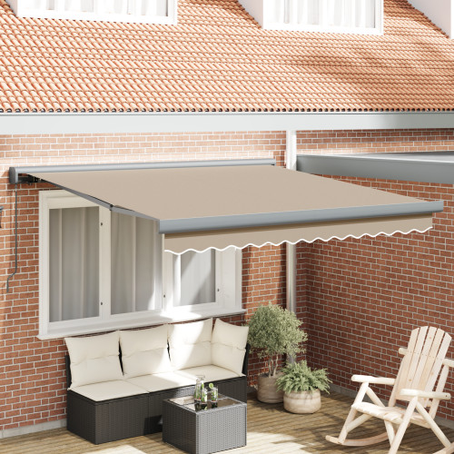 vidaXL Utdragbar markis Beige 350 x 250 cm Canvas och Aluminium
