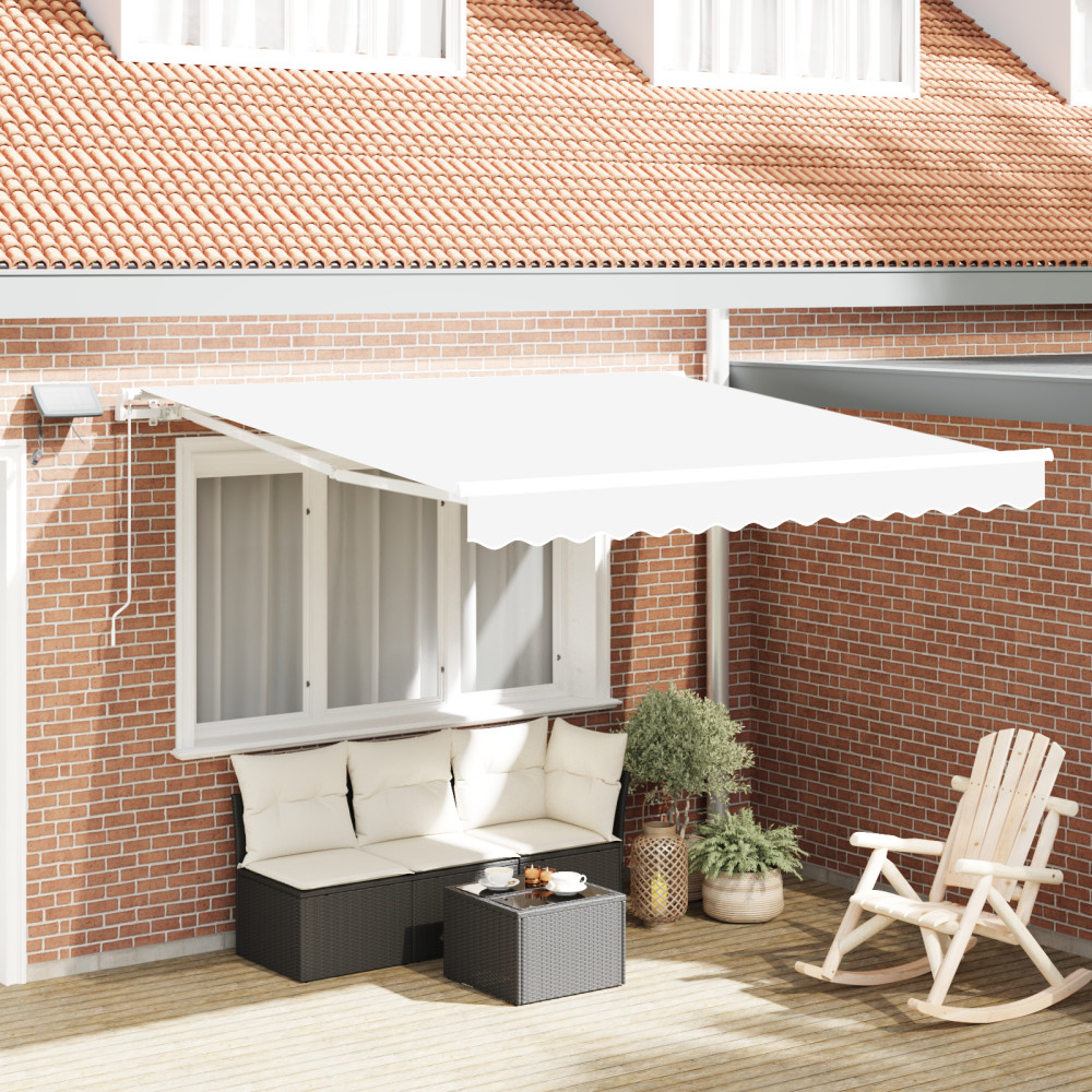 Produktbild för Utdragbar markis Vit 350 x 250 cm Duk och Aluminium