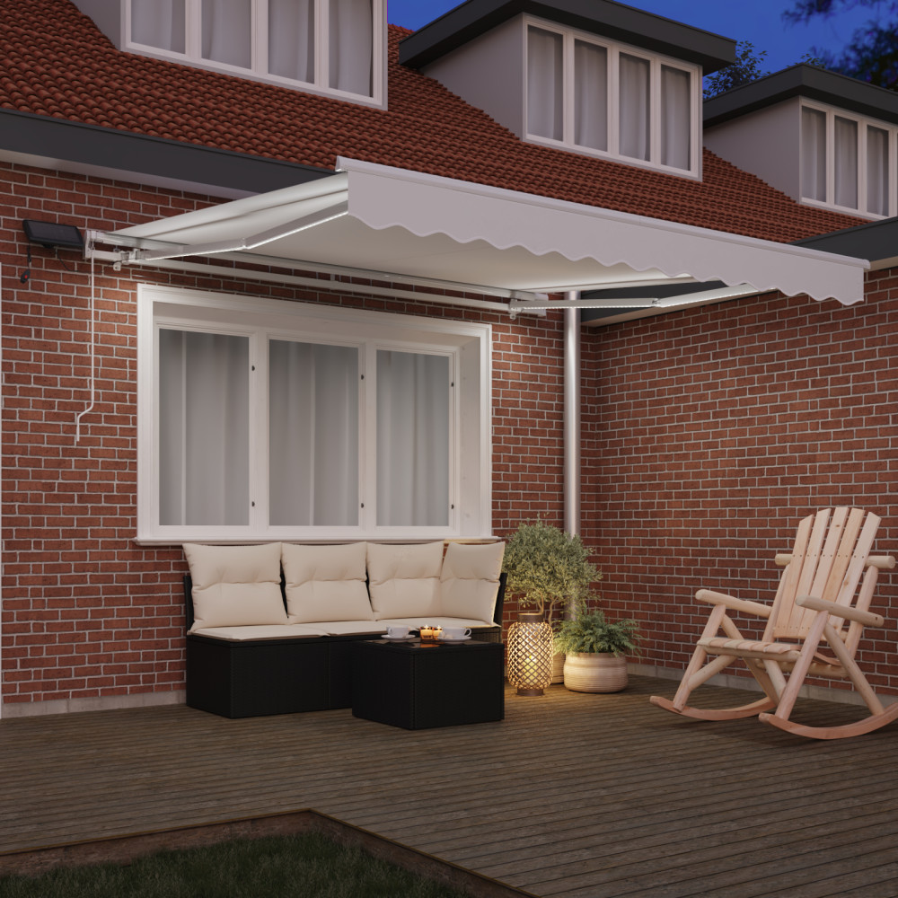 Produktbild för Utdragbar markis Vit 350 x 250 cm Duk och Aluminium