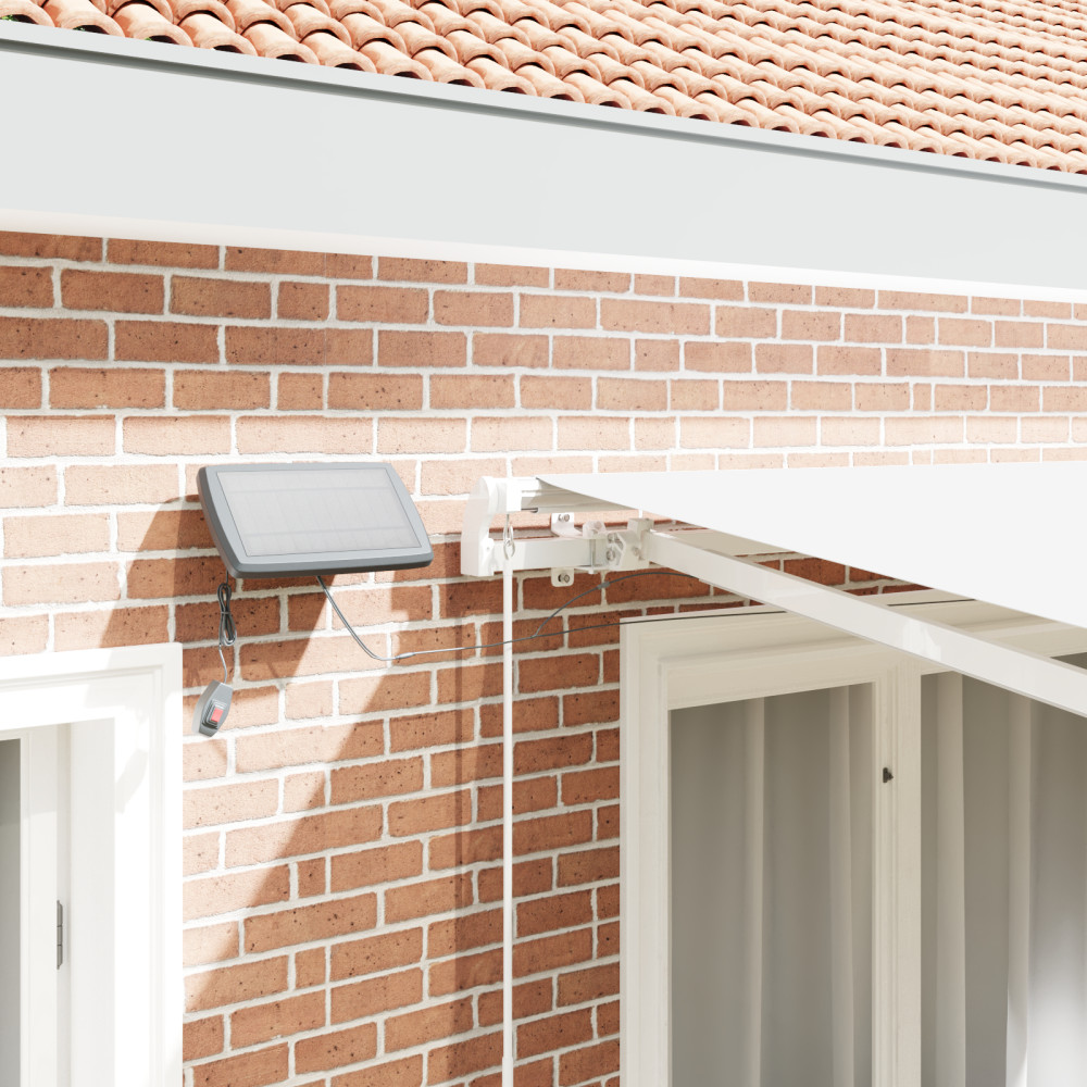 Produktbild för Utdragbar markis Vit 350 x 250 cm Duk och Aluminium