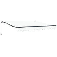 Produktbild för Utdragbar markis Vit 350 x 250 cm Polyester och aluminium