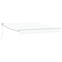 Produktbild för Utdragbar markis Vit 350 x 250 cm 100% Polyester och Aluminium