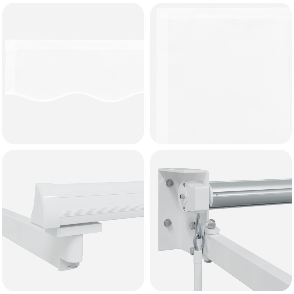 Produktbild för Utdragbar markis Vit 350 x 250 cm 100% Polyester och Aluminium