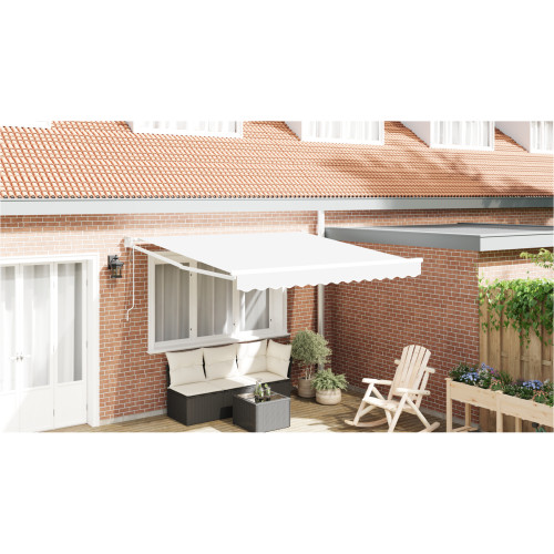 vidaXL Utdragbar markis Vit 350 x 250 cm Polyester och metall