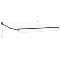 Produktbild för Utdragbar markis Vit 350 x 250 cm 100% Polyester och Aluminium