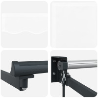Produktbild för Utdragbar markis Vit 350 x 250 cm 100% Polyester och Aluminium