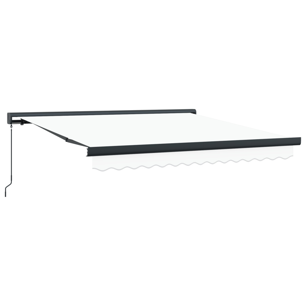Produktbild för Utdragbar markis Vit 350 x 250 cm Canvas och Aluminium