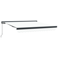 Produktbild för Utdragbar markis Vit 350 x 250 cm Canvas och Aluminium
