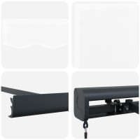 Produktbild för Utdragbar markis Vit 350 x 250 cm Canvas och Aluminium